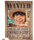 One Piece Magnetic Puzzle Wanted Luffy