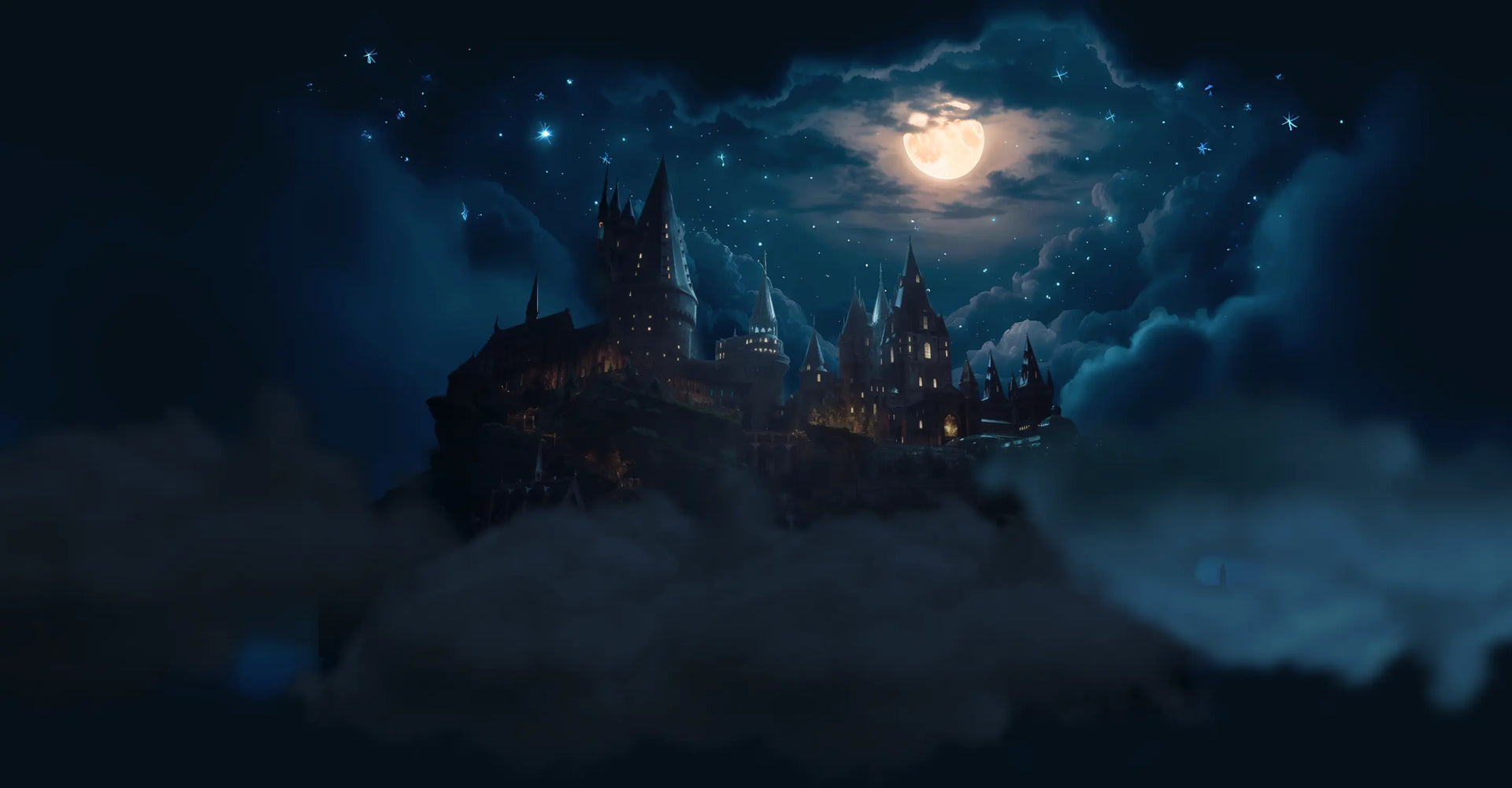 harry-potter-Hogwarts bei nacht