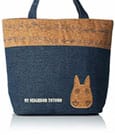 My Neighbor Totoro Lunch Bag cork &amp; denim style Totoro