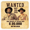 Bud Spencer & Terence Hill Bierdeckel aus Blech Wanted 10 x 10 cm