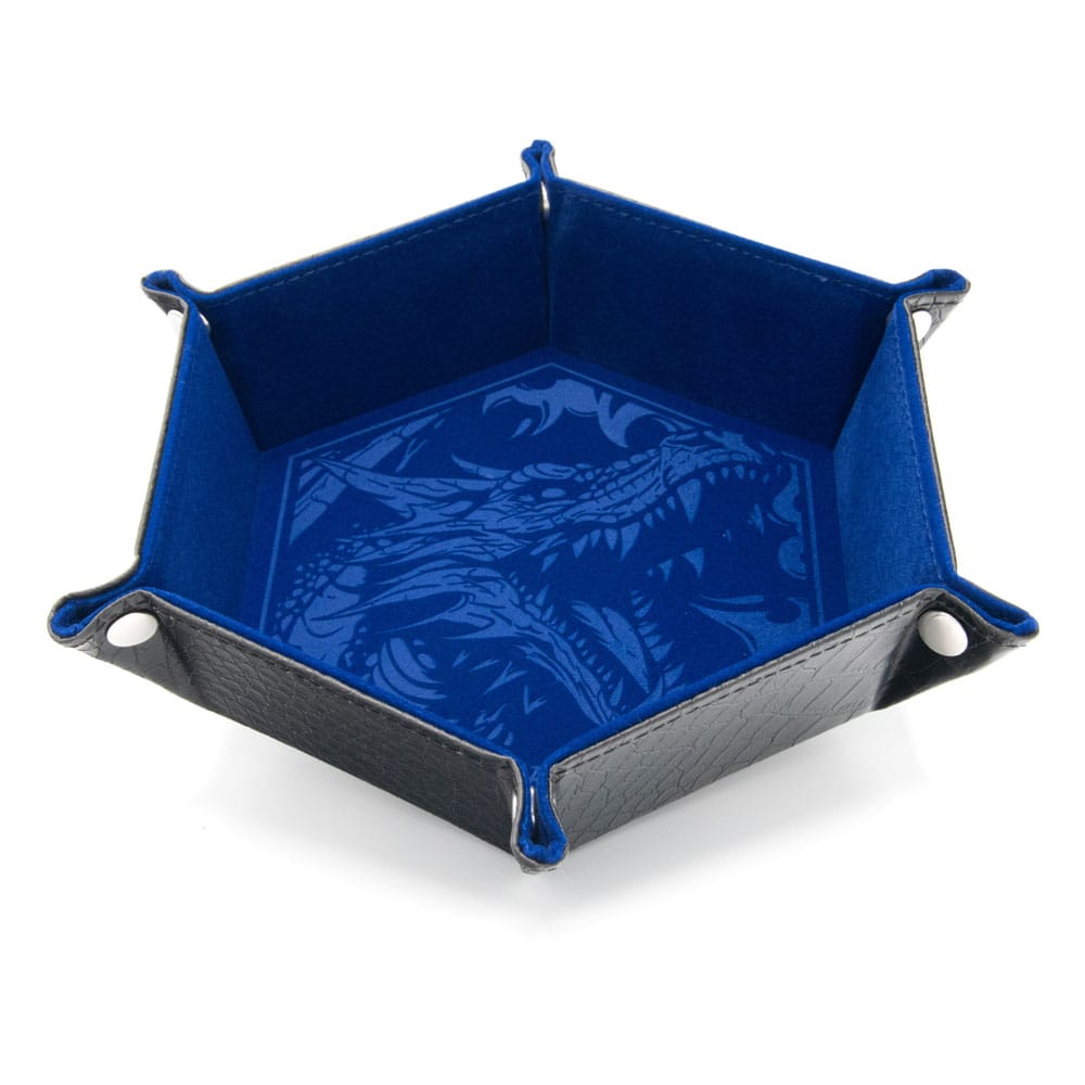 CritStones Faltbarer Würfelteller Dragon Skin Edition Blue