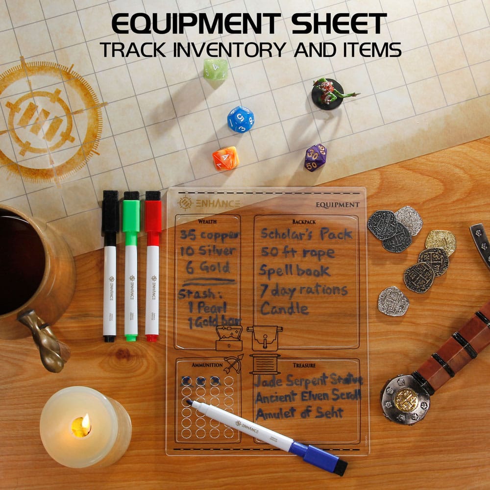 Enhance RPG Series Acryl Charakterbögen Set *Englische Version*