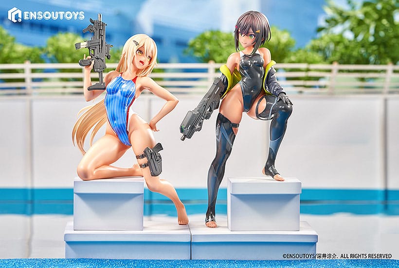 Arms Note Statuen 1/7 Swim Team Bucho-chan and Kohai-chan 22 cm