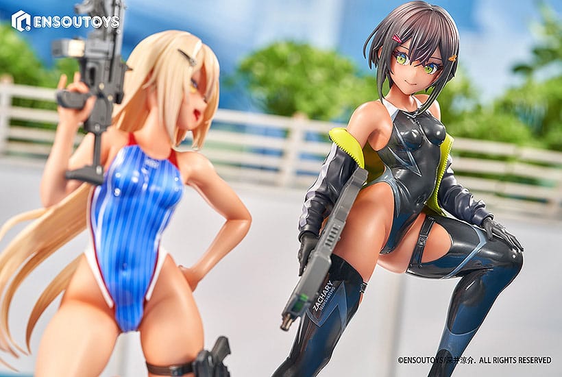Arms Note Statuen 1/7 Swim Team Bucho-chan and Kohai-chan 22 cm
