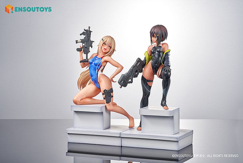Arms Note Statuen 1/7 Swim Team Bucho-chan and Kohai-chan 22 cm