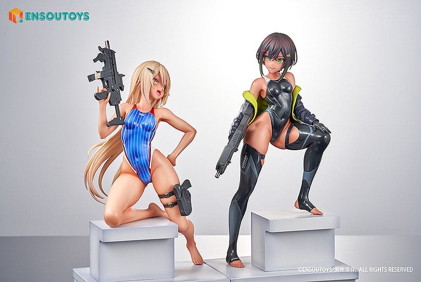 Arms Note Statuen 1/7 Swim Team Bucho-chan and Kohai-chan 22 cm