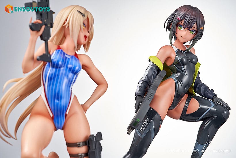 Arms Note Statuen 1/7 Swim Team Bucho-chan and Kohai-chan 22 cm