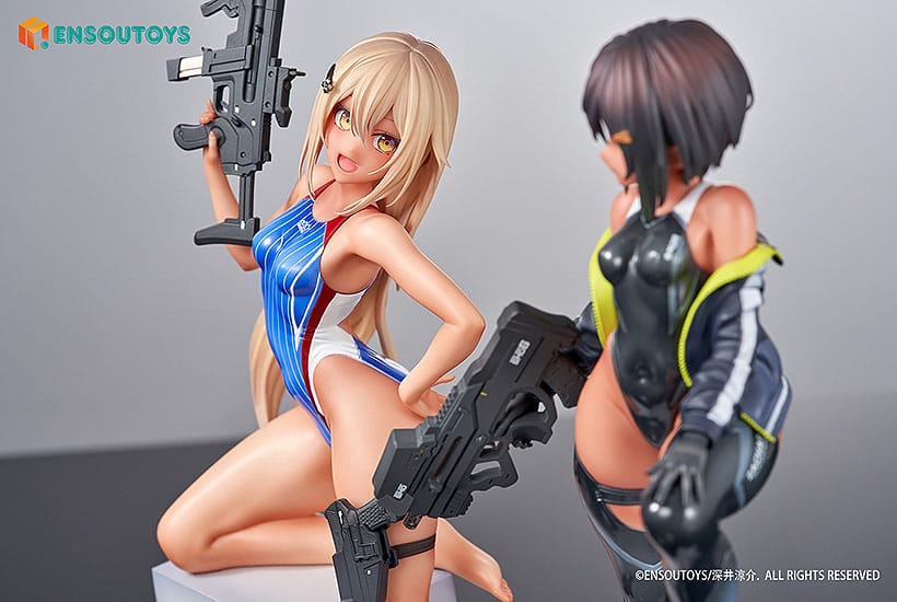 Arms Note Statuen 1/7 Swim Team Bucho-chan and Kohai-chan 22 cm