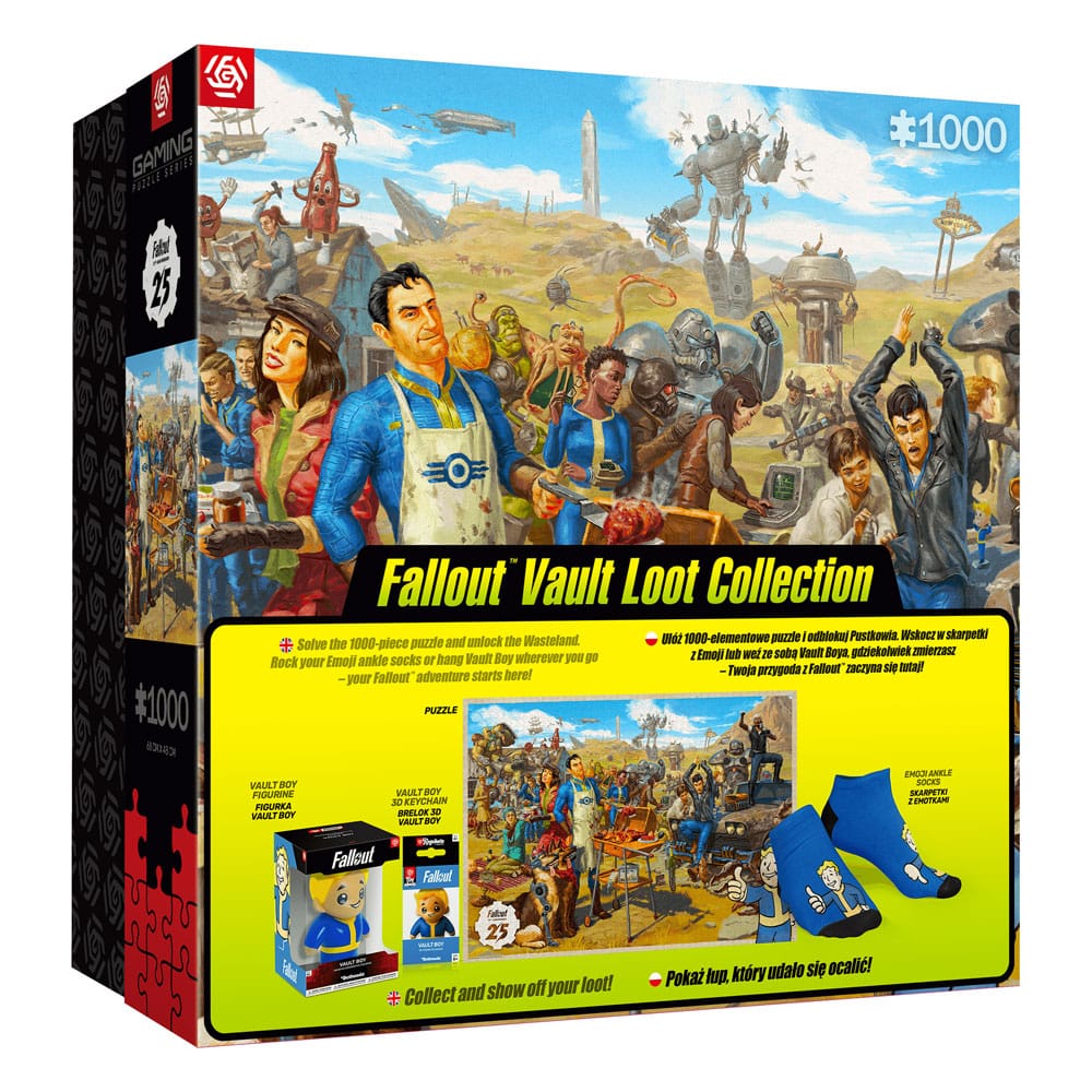 Fallout Geschenkset Fallout Vault Loot Collection (Puzzle, Socken, Figur & Schlüsselanhänger)