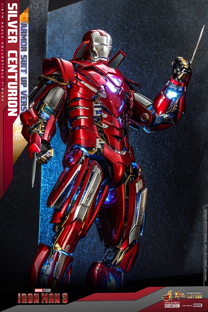 Iron Man 3 Movie Masterpiece Actionfigur 1/6 Silver Centurion (Armor Suit Up Version) 32 cm