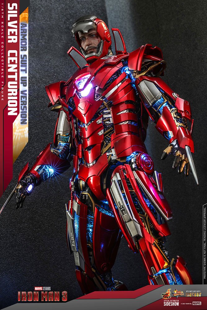 Iron Man 3 Movie Masterpiece Actionfigur 1/6 Silver Centurion (Armor Suit Up Version) 32 cm