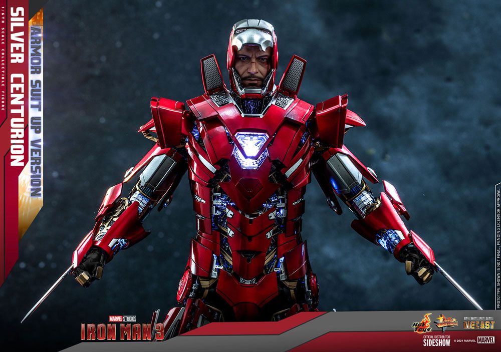 Iron Man 3 Movie Masterpiece Actionfigur 1/6 Silver Centurion (Armor Suit Up Version) 32 cm