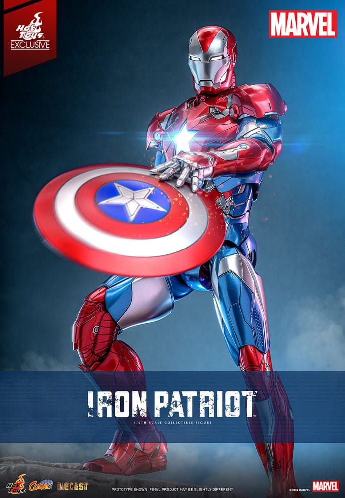 Marvel Comic Diecast Masterpiece Actionfigur 1/6 Iron Patriot Hot Toys Exclusive 32 cm