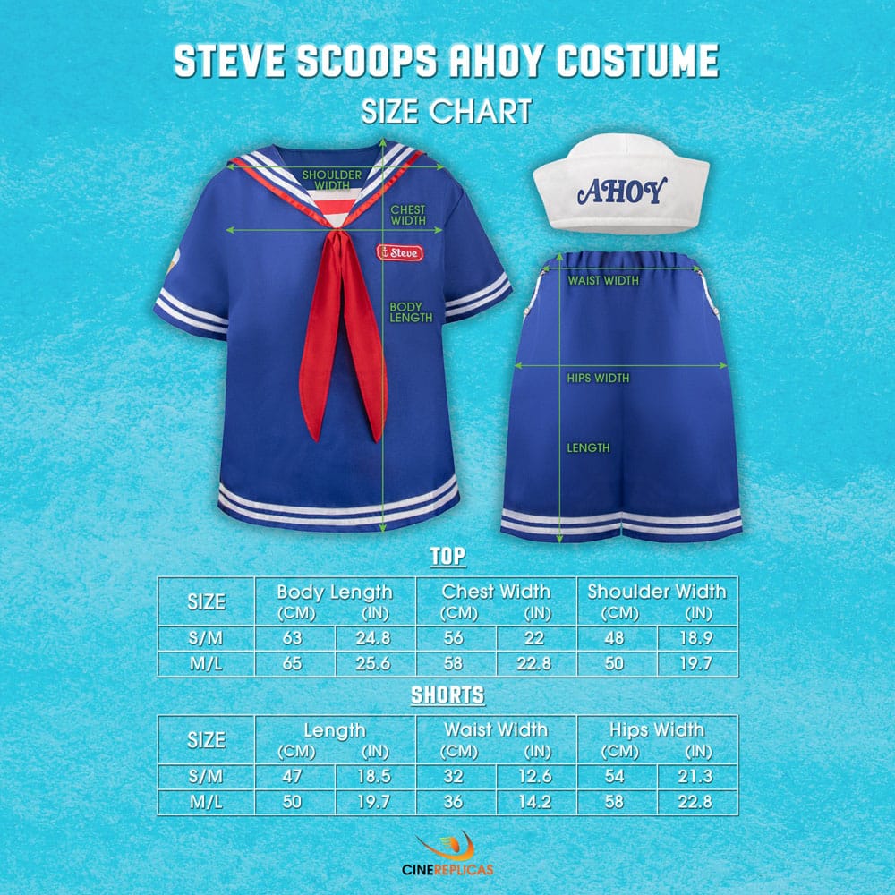 Stranger Things: Scoops Ahoy Steve Costume Größe S/M