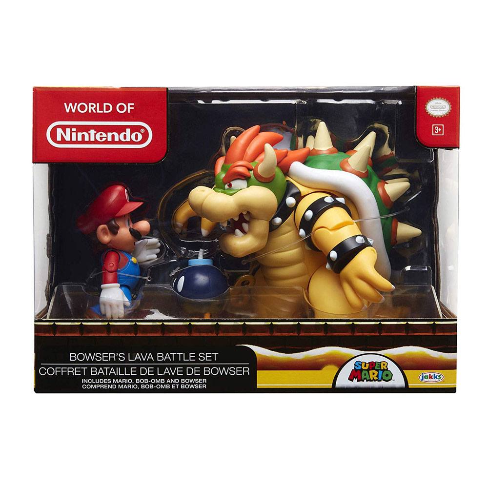 World of Nintendo action figures 3-pack Mario vs. Bowser Lava Battle 6-15 cm