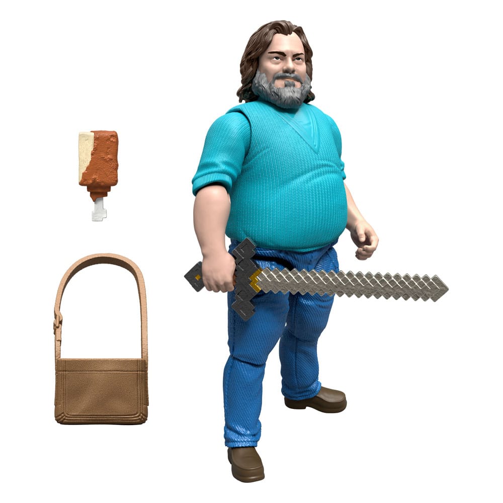A Minecraft movie action figure Steve 10 cm