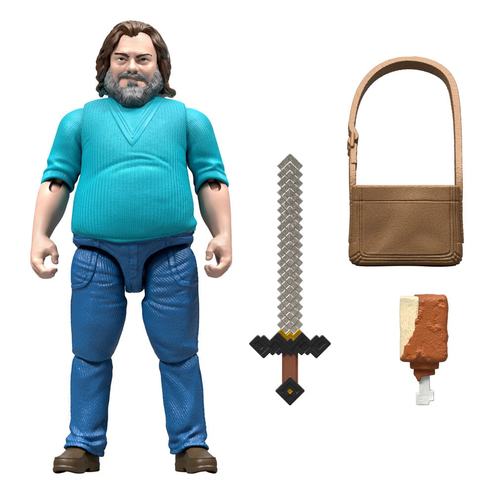 A Minecraft movie action figure Steve 10 cm
