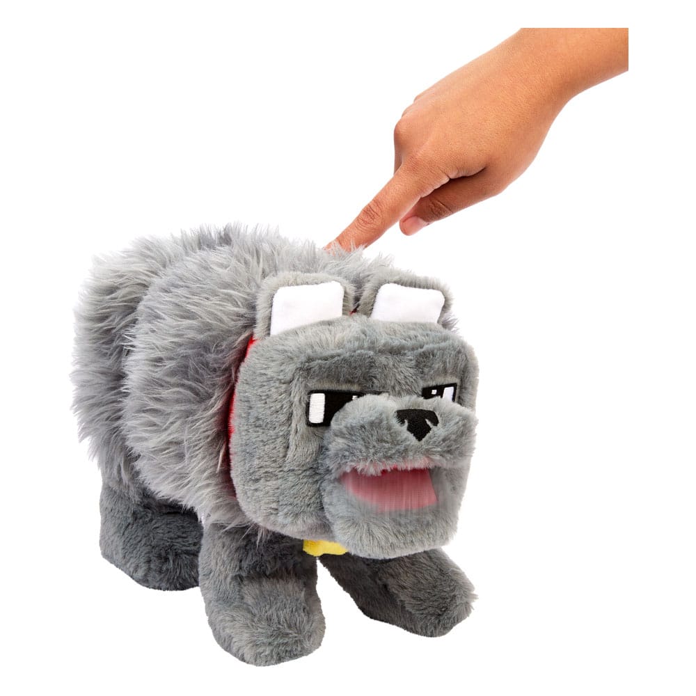 Ein Minecraft Film Plüschfigur mit Sound Dennis der Wolf 20 cm