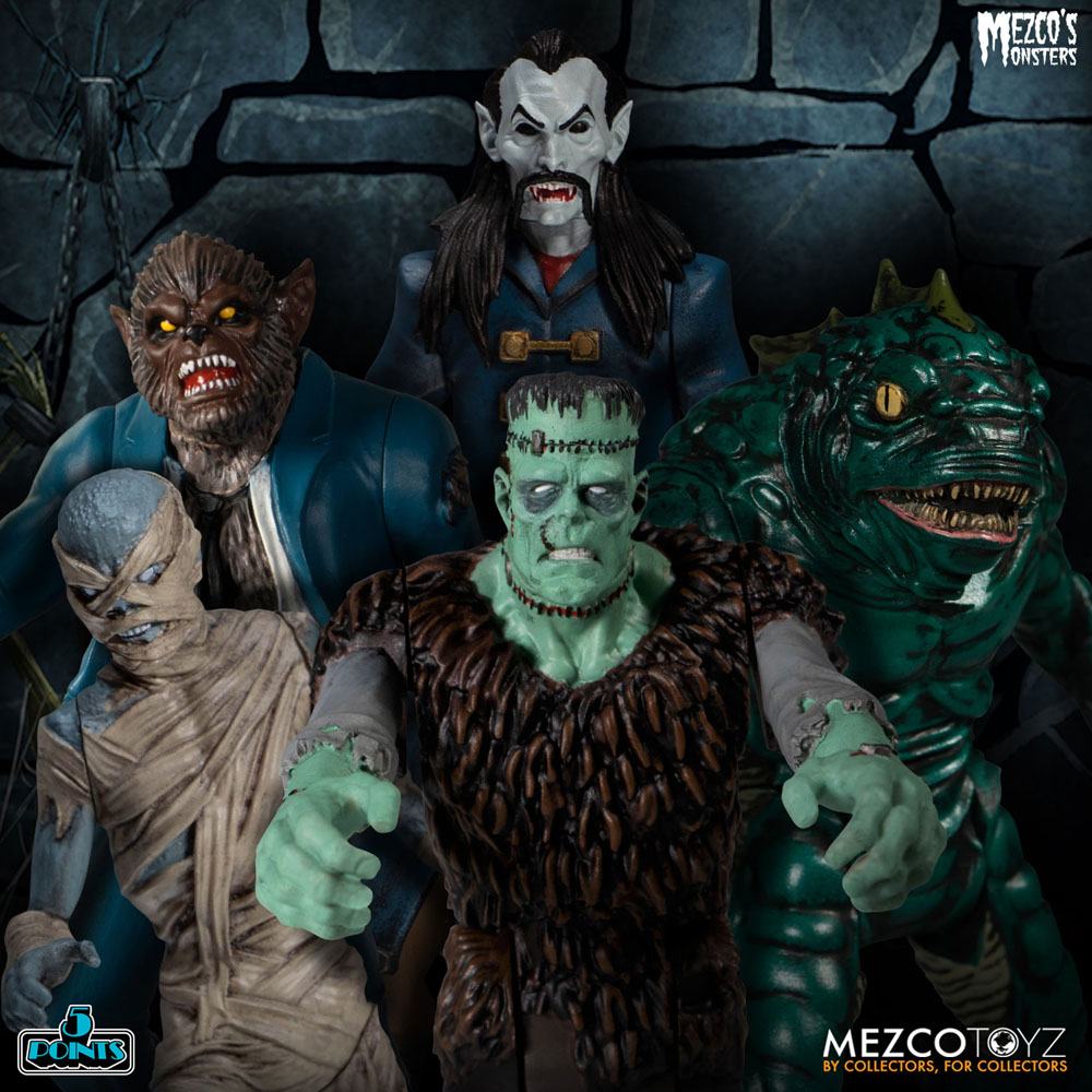 Mezco's Monsters 5 Points Action Figures Tower of Fear Deluxe Box Set 9 cm