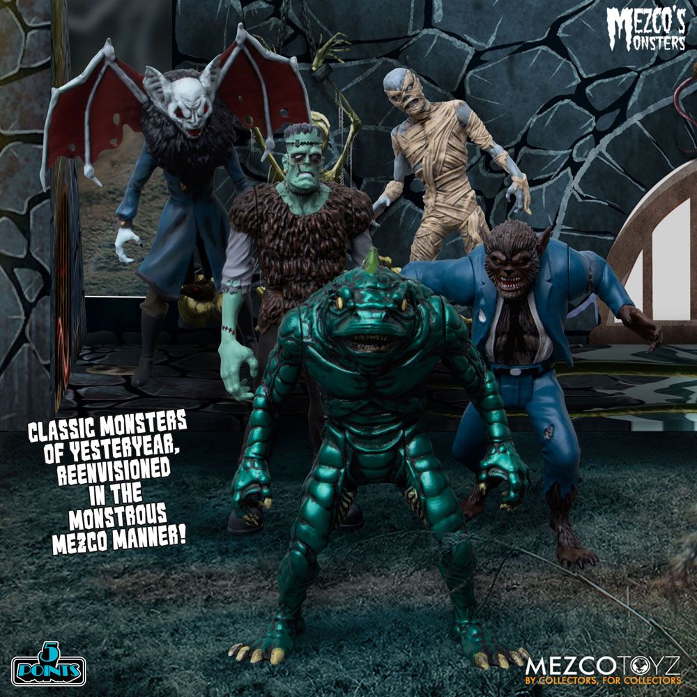 Mezco's Monsters 5 Points Action Figures Tower of Fear Deluxe Box Set 9 cm
