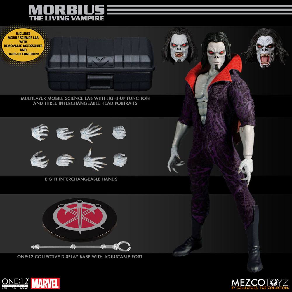 Marvel Universe Action Figure with Light-Up Function 1/12 Morbius 17 cm