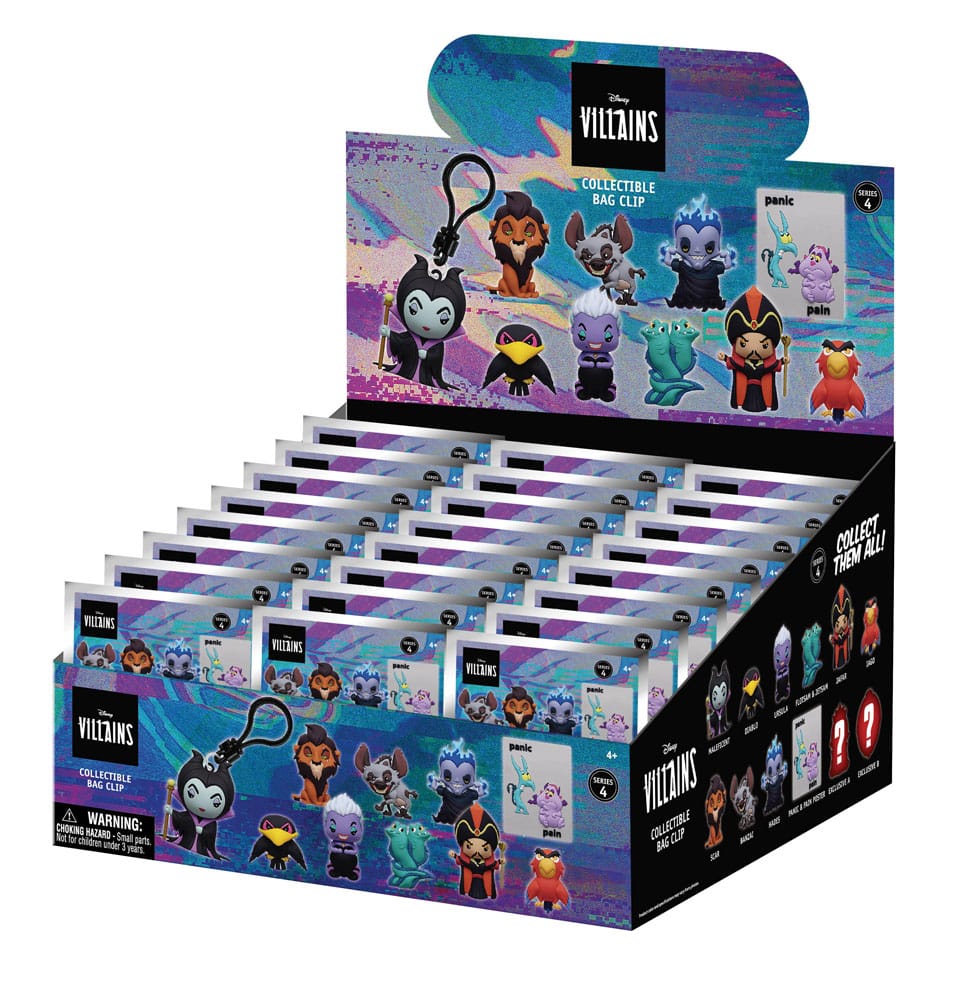 Disney 3D PVC-Taschenanhänger Villains Serie 4 Display (24)