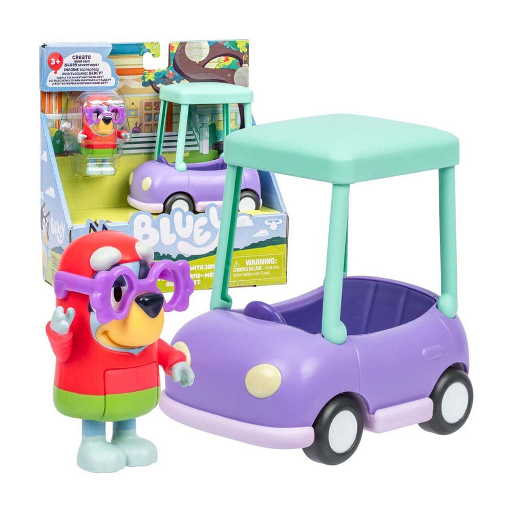 Bluey Minifiguren Spielset Janet & Oma Auto