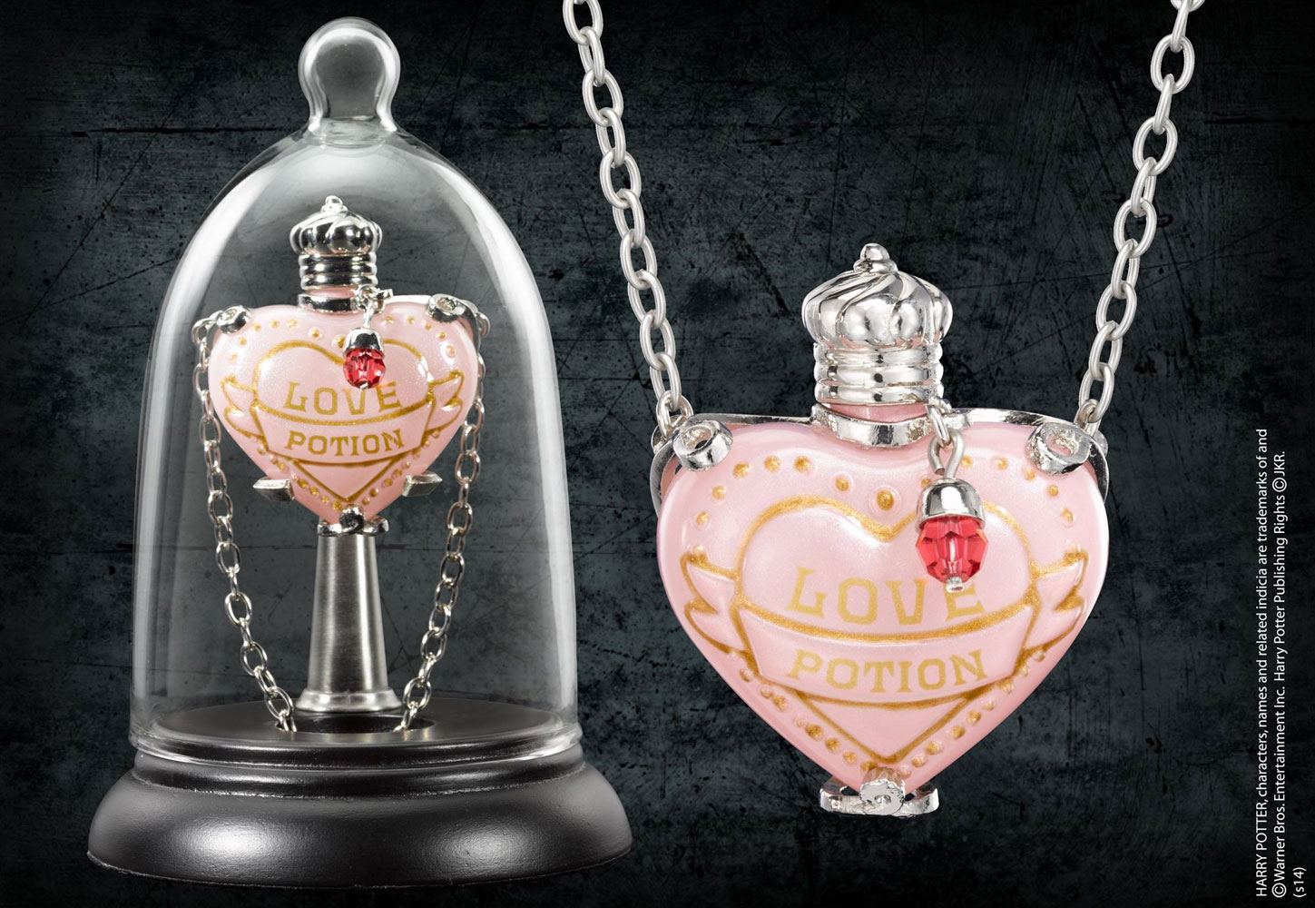 Harry Potter pendant with chain and jewelry display case Love Potion