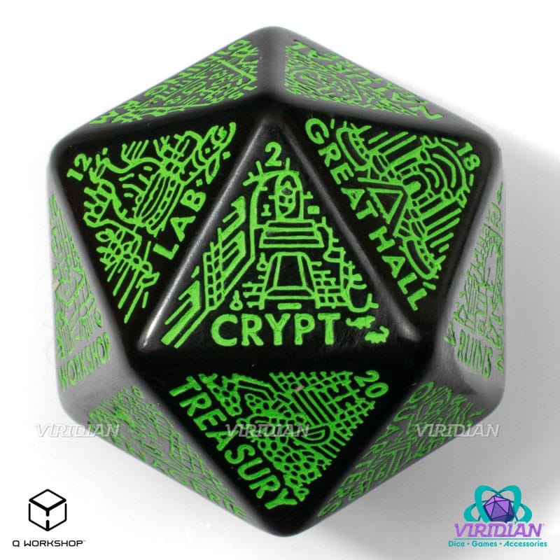 Viridian Würfel Jumbo Würfel Dungeon Room Generator D20 Schwarz