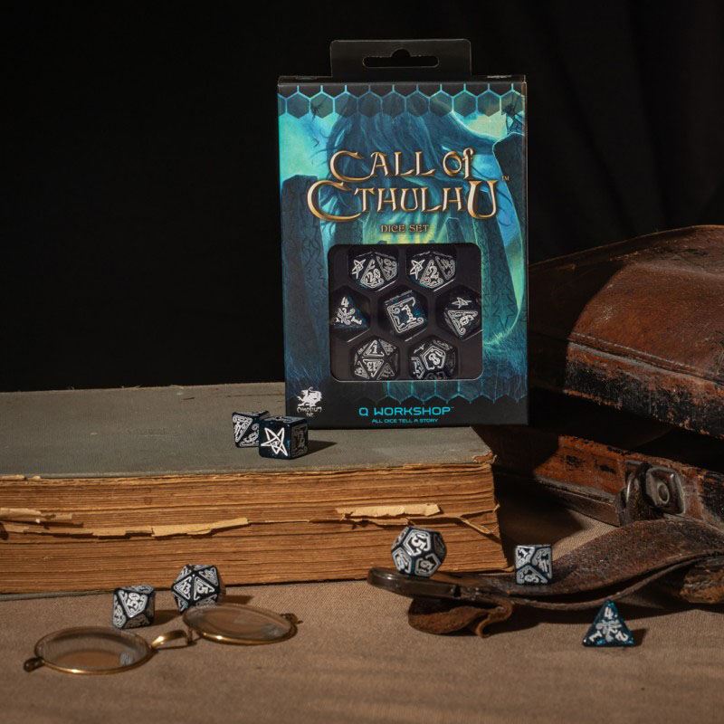 Call of Cthulhu Würfel Set Abyssal & White (7)