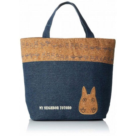 My Neighbor Totoro Lunch Bag cork &amp; denim style Totoro